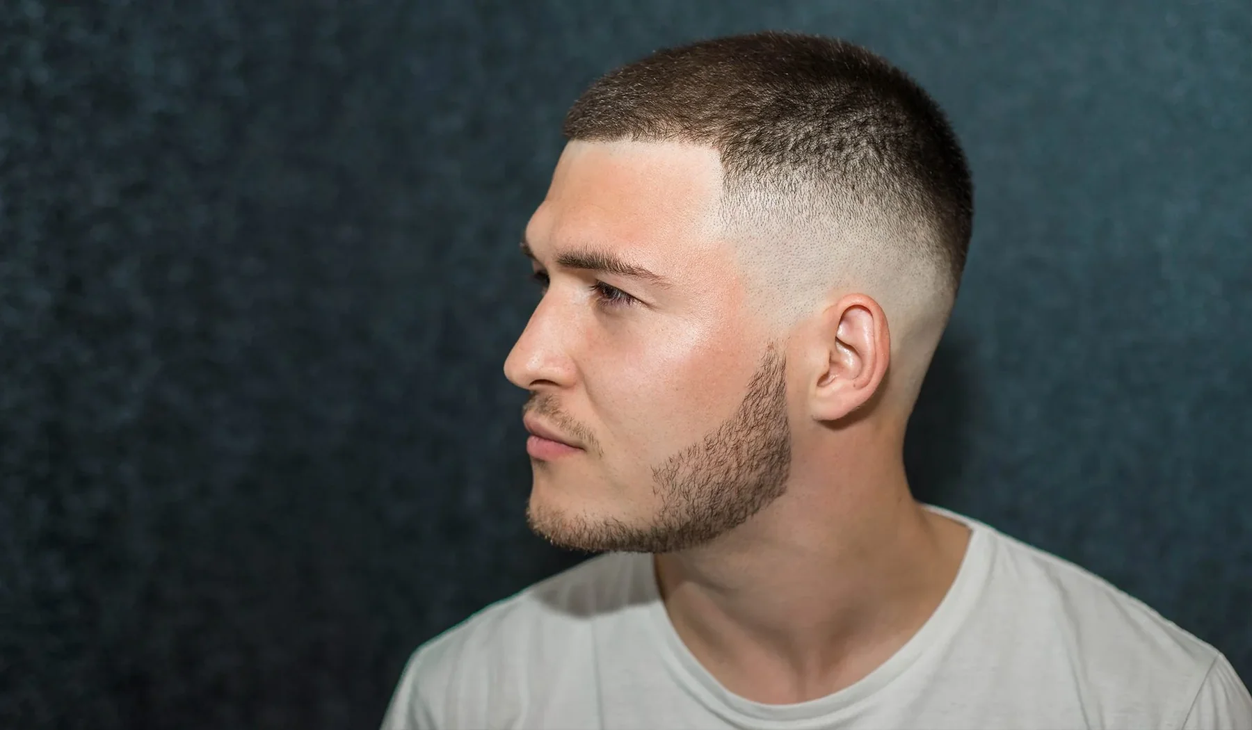 Sharp fade haircut detail