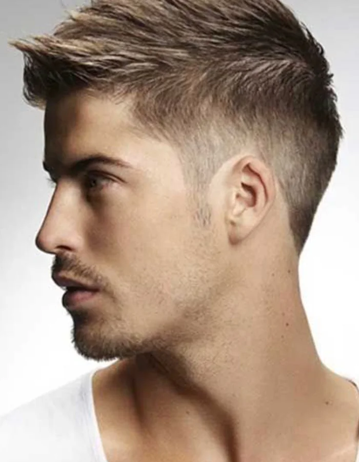 Textured short crop haircut