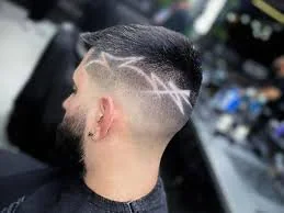 Creative fade design haircut