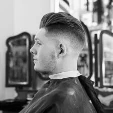 Black and white side profile haircut